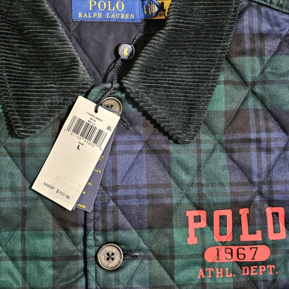 Polo Ralph Lauren Green and Blue Quilted Jacket - Picture 3 of 3